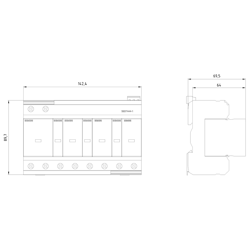 5SD7444-1 Kombinovaný svodič typ 1+2 třída požadavku B+C, UC 350V ochranné moduly nástrčné