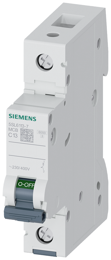 Aptomat tép (MCB) Siemens 5SL, 1 cực, đặc tính C, 13 A, 6 kA