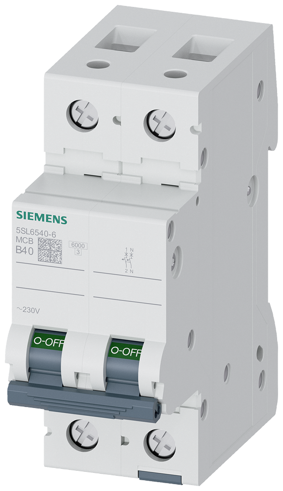 Aptomat tép (MCB) Siemens 5SL, 1 cực + N, đặc tính B, 40 A, 6 kA