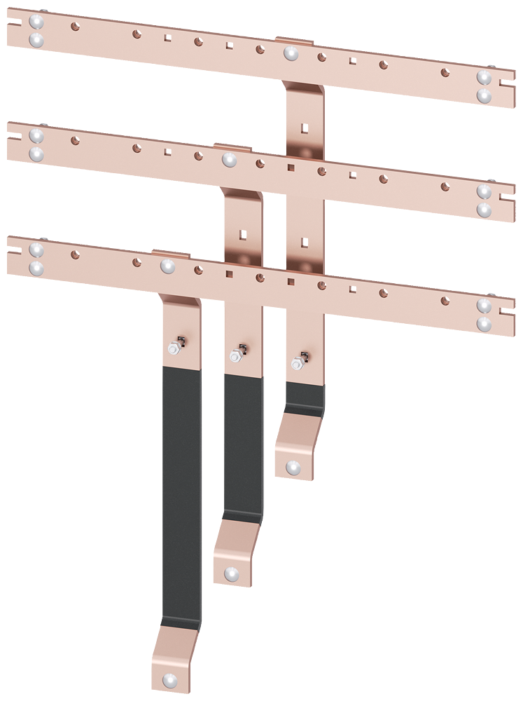 Second device level NH00 busbar set 60 x 10 mm by Siemens