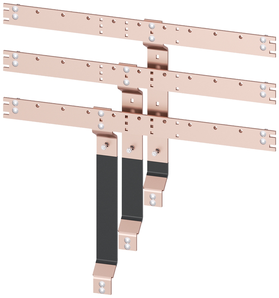 Second device level NH00 busbar set 80 x 10 mm by Siemens
