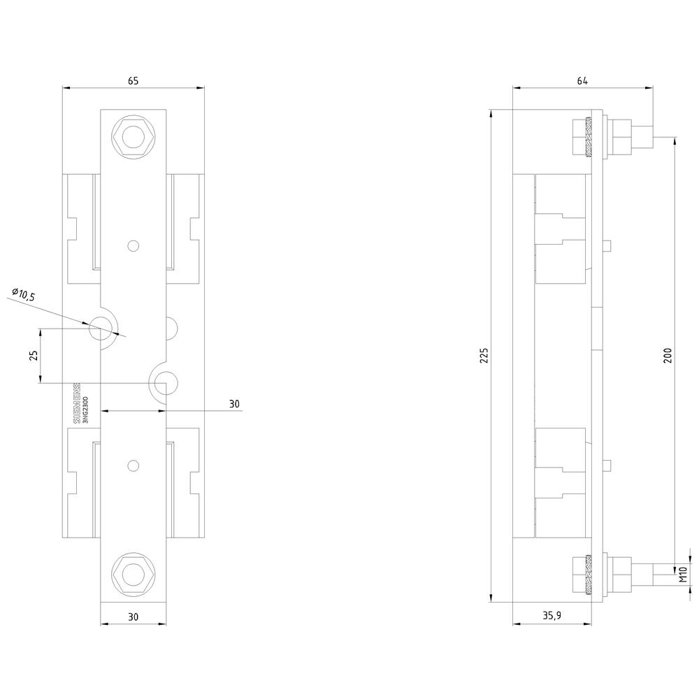 Neutral terminal base ceramic Sz. 2 400A 690V - Image 2