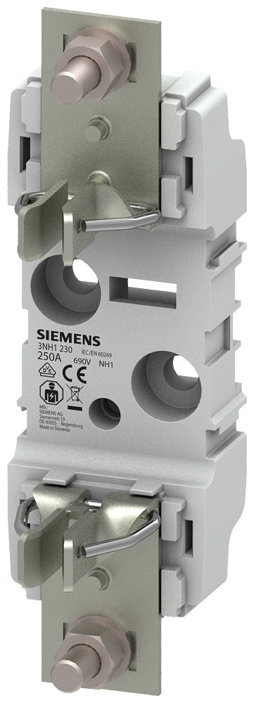 HRC fuse base plastic Sz. 1 1-pole 250A 690V flat terminal by Siemens