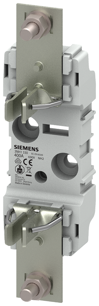 HRC fuse base plastic Sz. 2 1-pole 400A 690V flat terminal by Siemens