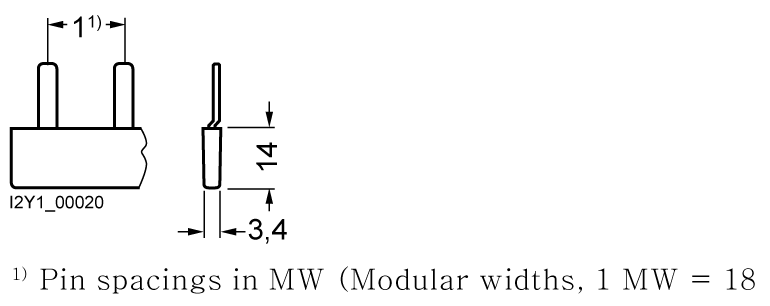 Kolíková přípojnice 10mm2, 1fáz., 12x 1fáz., 212mm