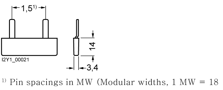 Kolíková přípojnice 10mm2, 1fáz., 2x (1fáz.+pomocný spínač), 40mm