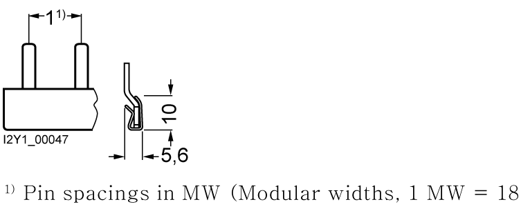Kolíková přípojnice 10mm2, 1fáz., 56x 1fáz., 1016mm lze zaříznout