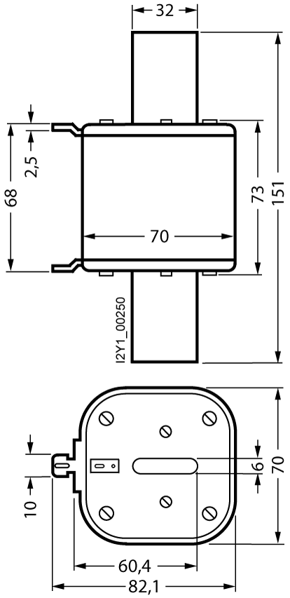 Pojistková vložka SITOR, s nožovými kontakty, NH3, jmenovitý proud: 630 A, gS, jmenovité napětí AC: 690 V