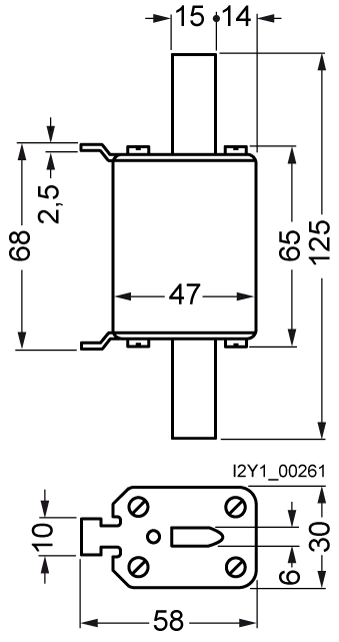 Pojistková vložka SITOR, s nožovými kontakty, NH0, jmenovitý proud: 40 A, gR, jmenovité napětí AC: 1000 V