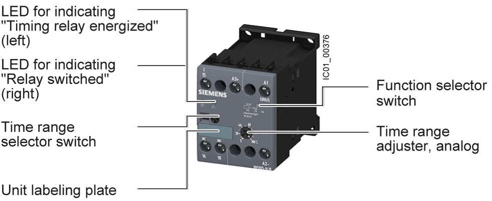 Časové relé, elektronické, se zpožděným přítahem 1 CO, AC/DC 24V, AC200-240V