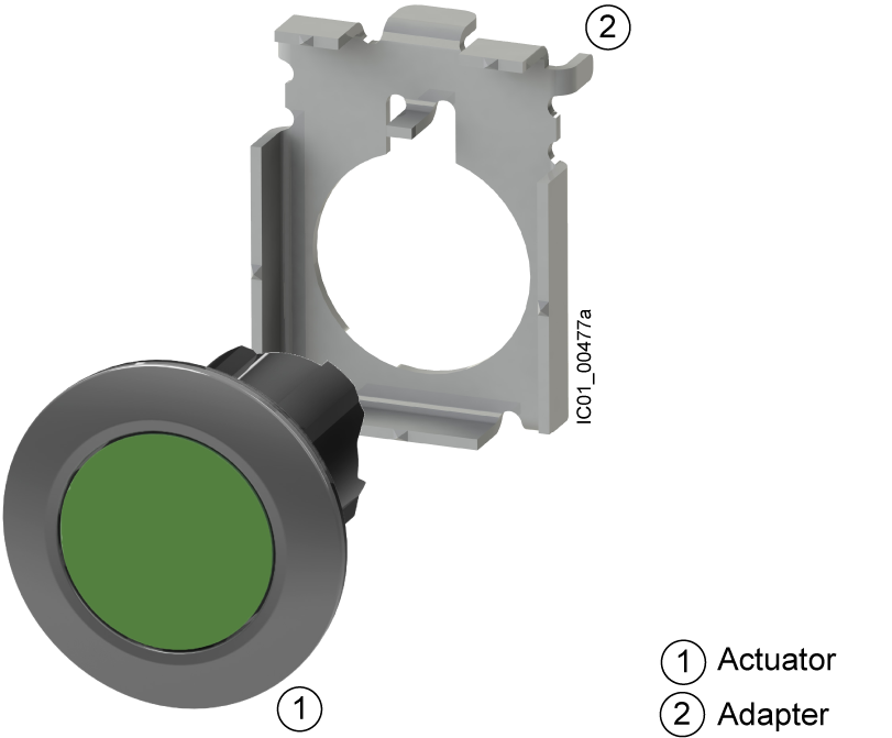 3SU1061-0JB40-0AA0 Tlačítko, osvětlené, 30 mm, kulaté, kov, matné provedení, zelené