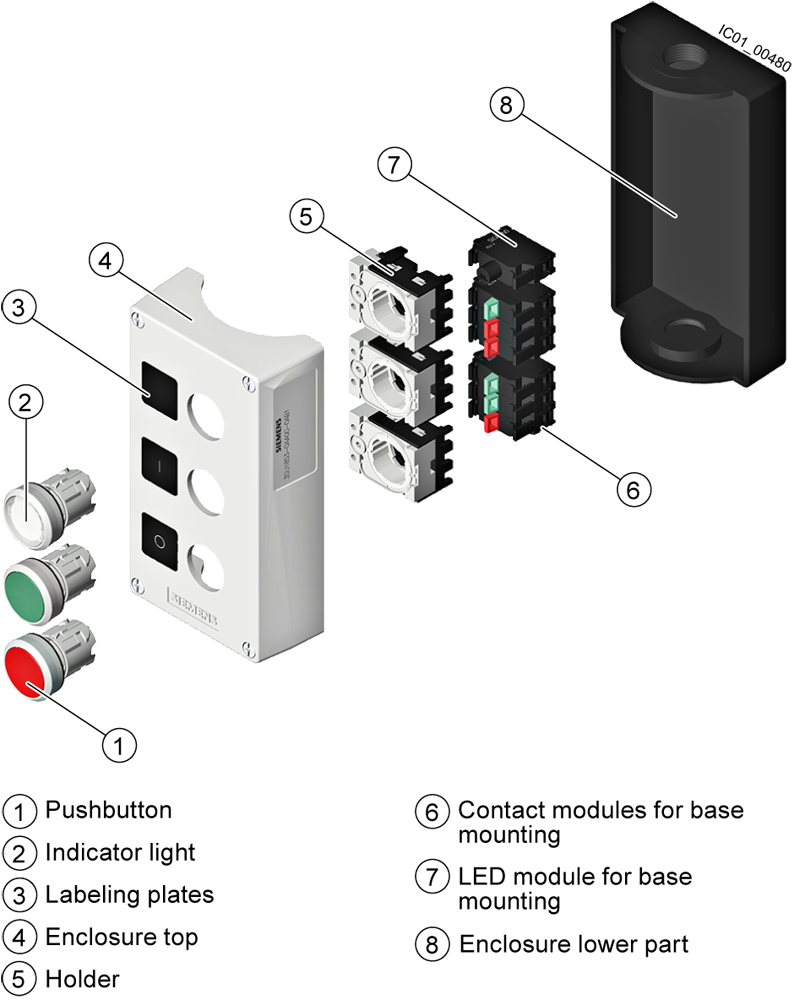 Kryt pro ovládací přístroje, 22 mm, kulatý, plast, žlutá barva, 1 povelové místo