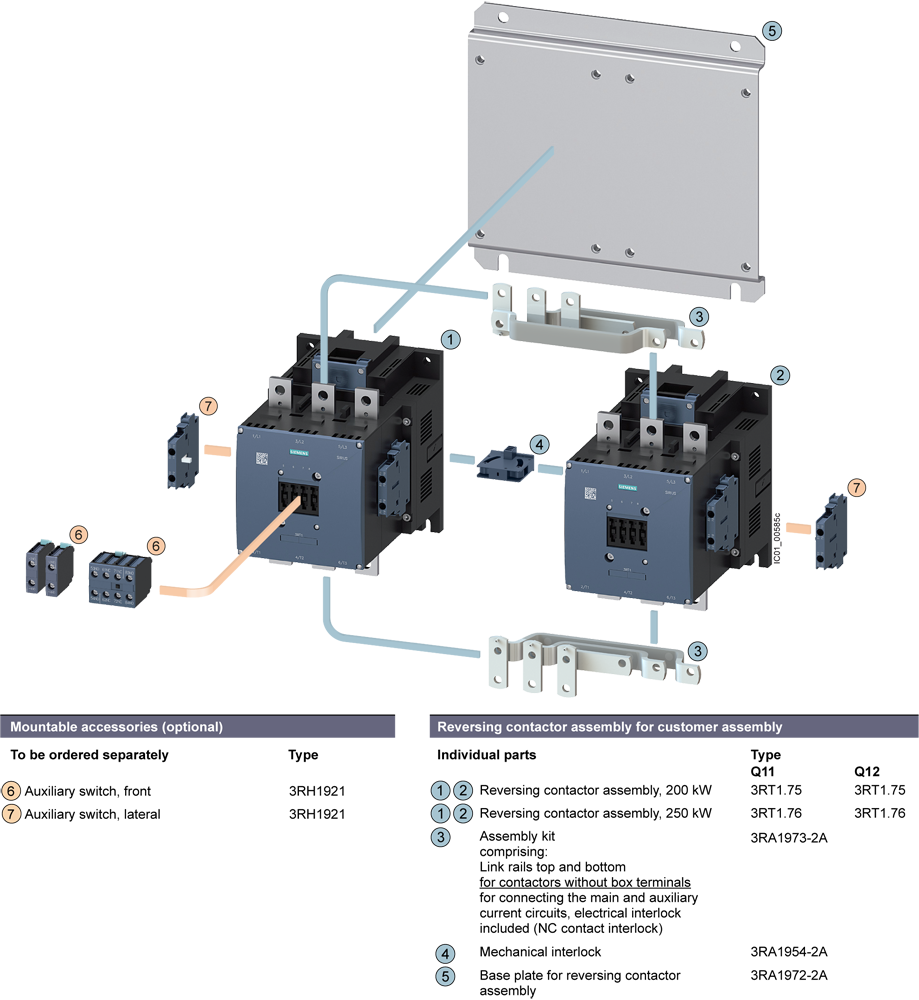 Základní deska pro reverzační spínač (kombinace) S12