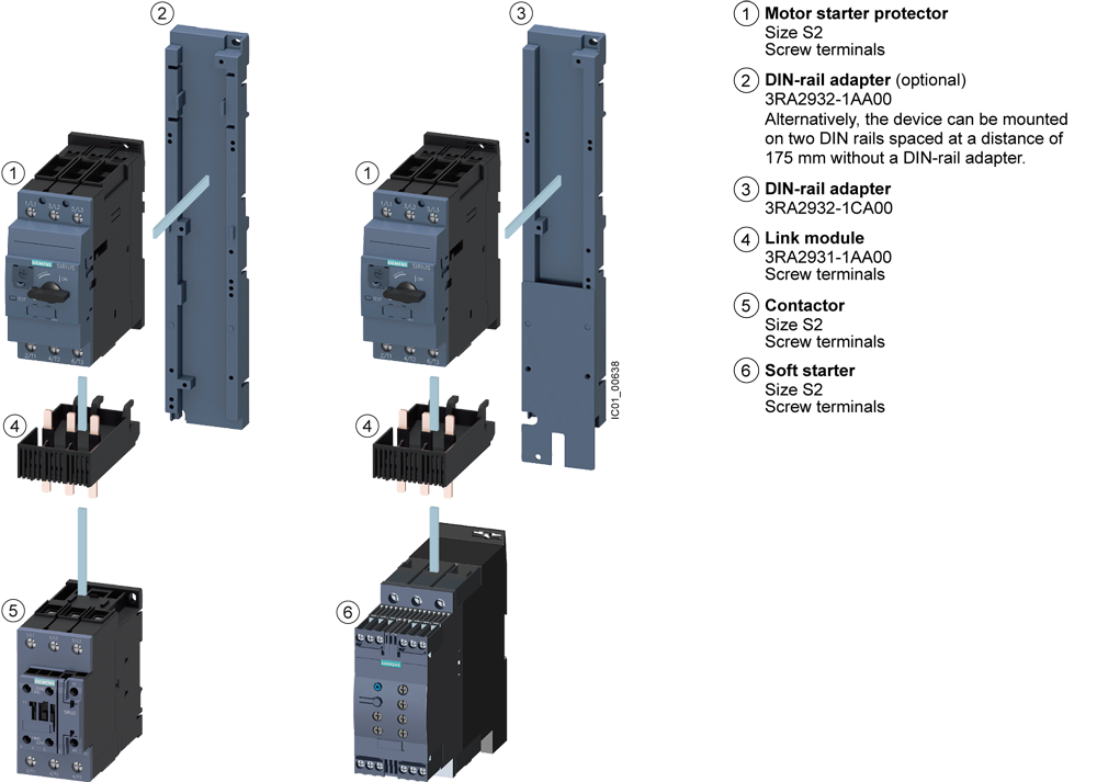 Spojovací modul, pro 3RV2.3 a 3RT2.3., a 3RW303/3RW403