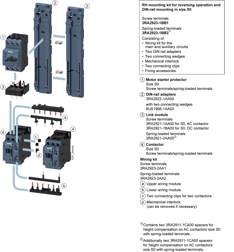 Spotřebičový vývod, reverzační spouštěč, S0, 4,5-6,3A, DC 24V, 150kA