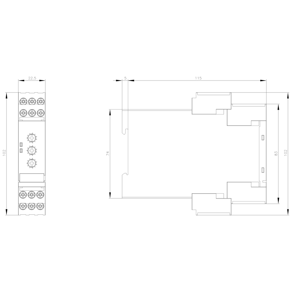 Softstartér 22,5 mm, 3A, 1,1kW/400V, 40 stupňů, AC200-400V, AC/DC 24-230V