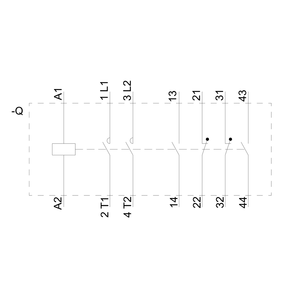 Stykač konstrukční velikost 2, 2pól. DC-3 a 5, 32A pomocný kontakt 22 (2 NO + 2 NC) ovládání AC