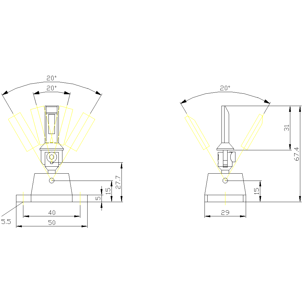 3SE5000-0AV07-1AK2 Oddělený ovládač, univerzální rádiusový ovládač, provedení „Heavy Duty