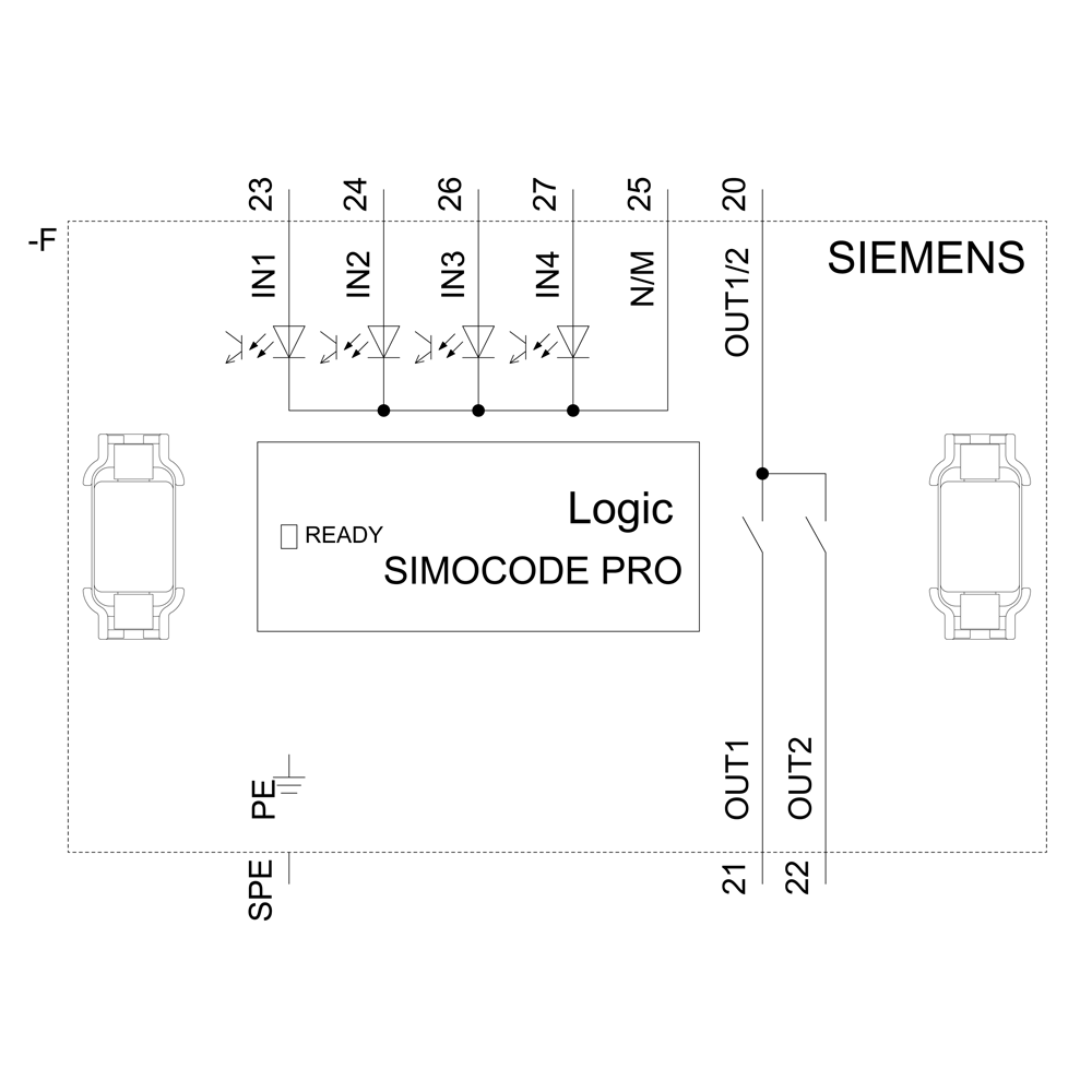 Digitální modul, 4 vstupy a 2 reléové výstupy, vstupní napětí DC24V, reléový výstup