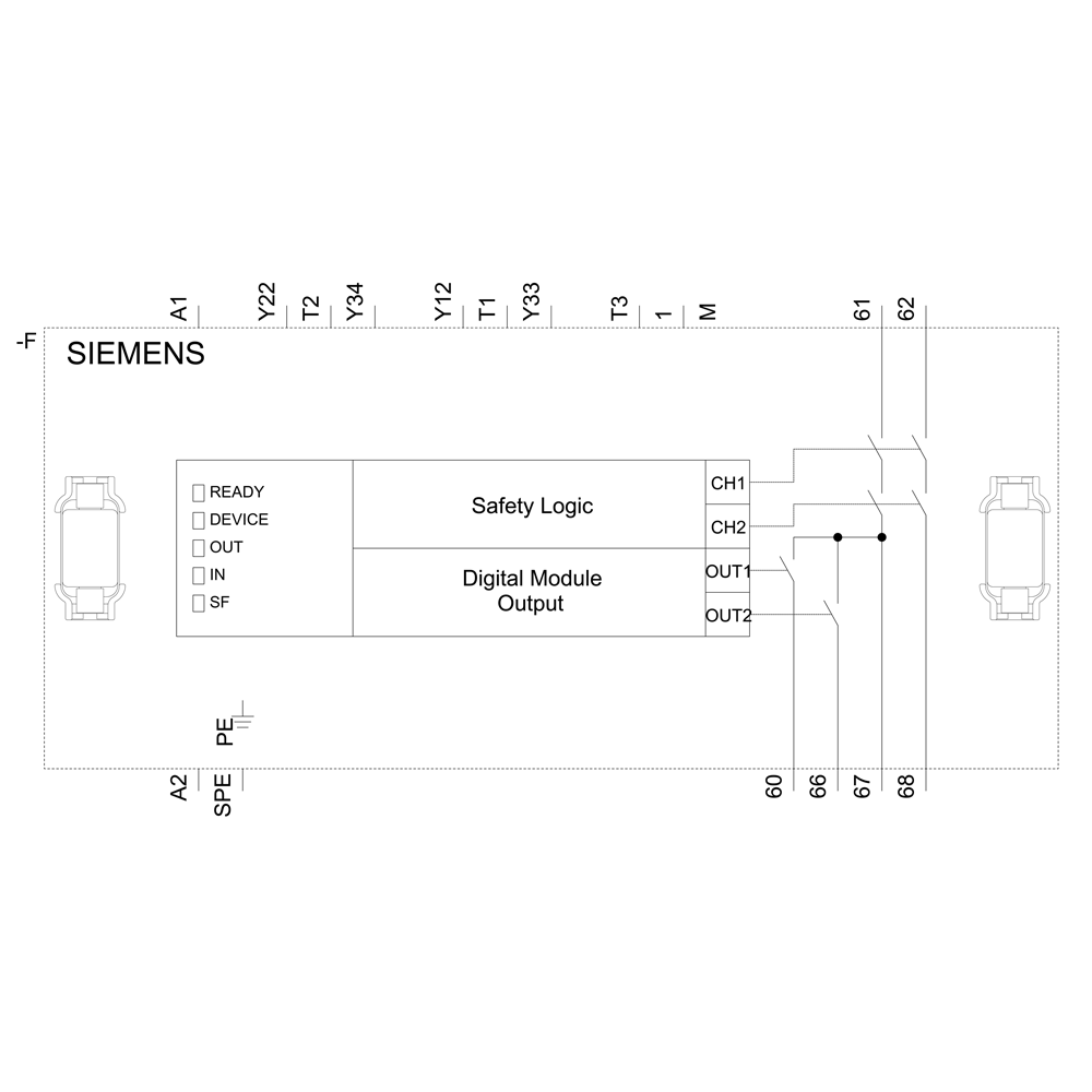 3UF7320-1AU00-0 Digitální modul s ochranou proti chybám, DM-F LOCAL, pro bezpečné odpojení