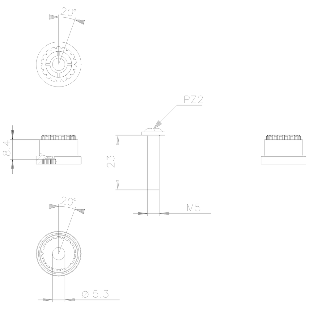 Adaptér + šroub pro vyrovnání montážní hloubky u kovových spínačů