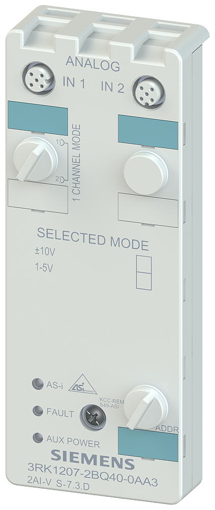 AS-I kompaktní modul, IP67 analogový, 2AE, číselný formát S7 2x vstup (M12), +/- 10V
