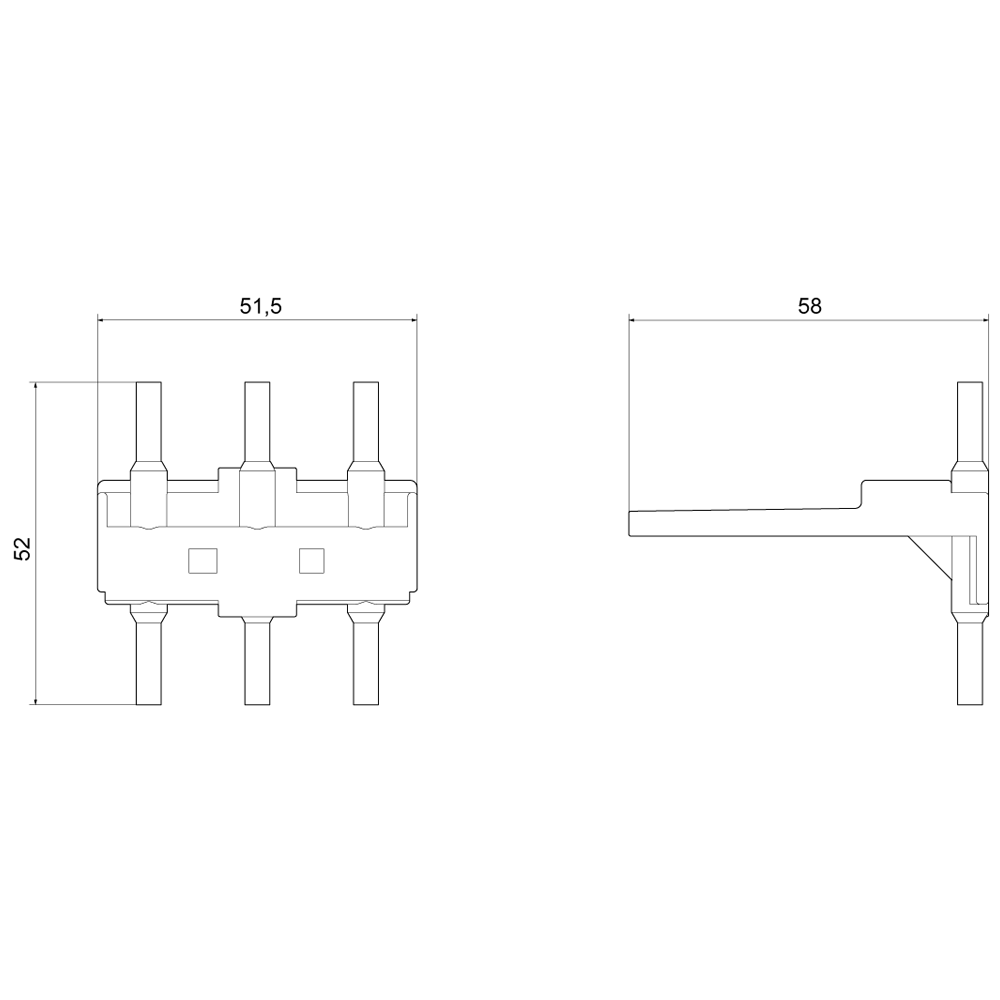 Spojovací modul, elektr. a mech. pro 3RV1.31 a 3RT1.3., 3RW3, ovládání AC