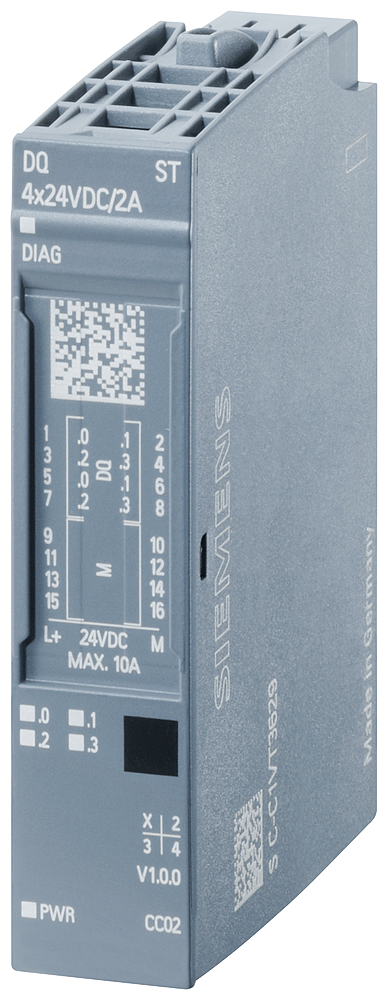 SIPLUS ET 200SP DQ 4x24 V DC/2 A ST -40 ... +70 °C Startup -25 °C with conformal coating based on 6ES7132-6BD20-0BA0