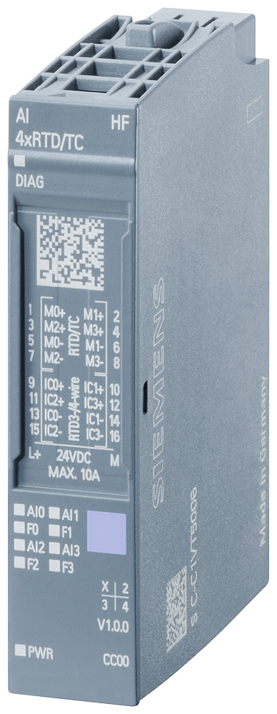 SIPLUS ET 200SP AI 4xRTD/TC 2-/3-/4-wire HF -40 ... +60 °C with conformal coating based on 6ES7134-6JD00-0CA1