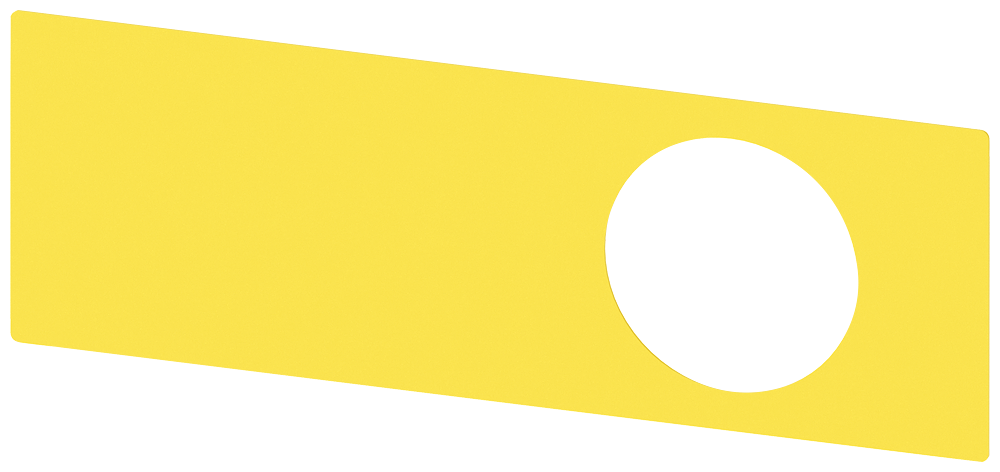 Podkladový štítek pro hřibové tlačítko nouzového vypnutí v krytu, žlutá barva, bez nápisu