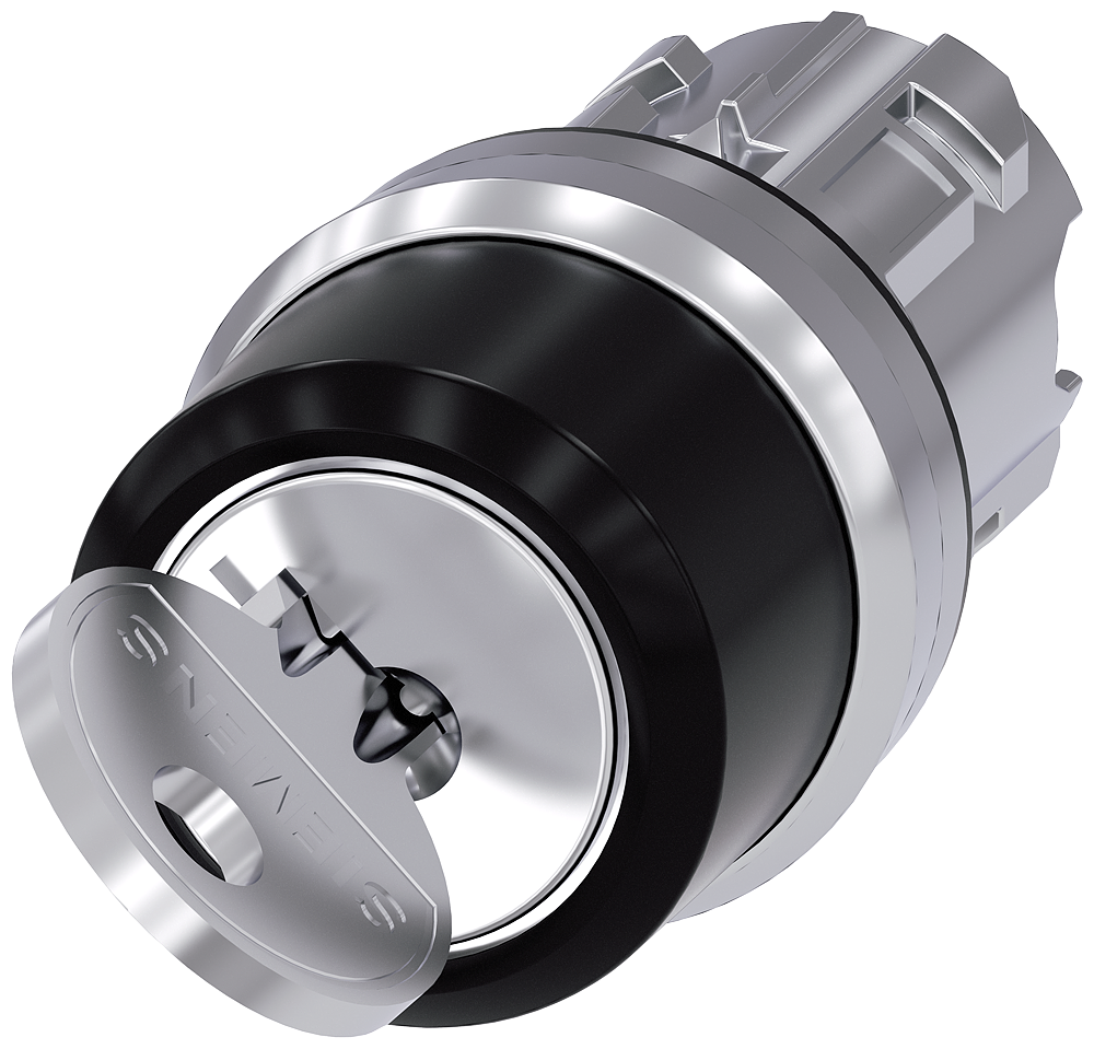 RONIS key-operated switch. 22 mm. round. metal. shiny. lock number SB30. with 2keys. 2 switch positions O ( ) I. momentary contact type. Actuating angle 45 . 10 30h/12h. key removal O. possible special locks SB31. 421. 455. with laser labeling. upper case