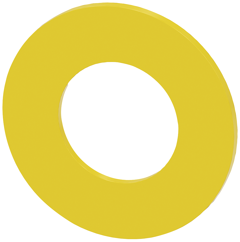 Podložka pro tlačítko nouzového vypnutí, žlutá, vnější průměr 45 mm, vnitřní průměr 22,5 mm