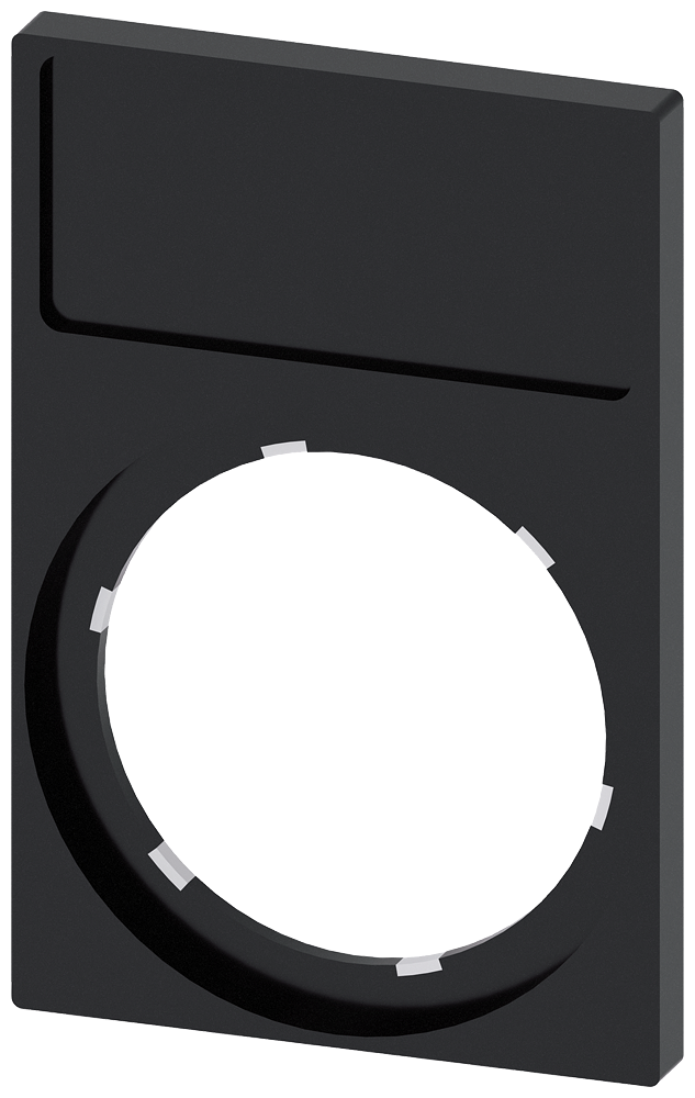 Držák štítku, rámeček dole obdélníkový, černá barva, pro popisný štítek 12,5 x 27 mm