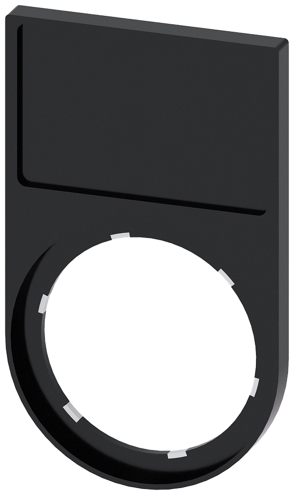 3SU1900-0AH10-0AA0 Držák štítku, plochý, zaoblený, černá barva, pro popisný štítek 17,5 x 27 mm