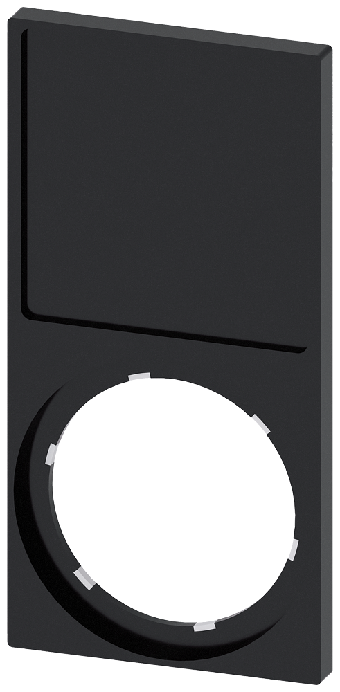 Držák štítku, rámeček dole obdélníkový, černá barva, pro popisný štítek 27 x 27 mm