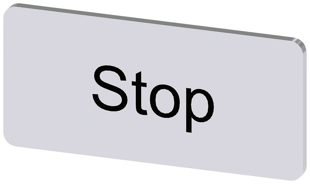 Popisný štítek 12,5 x 27 mm, štítek stříbrný, popisek: STOP