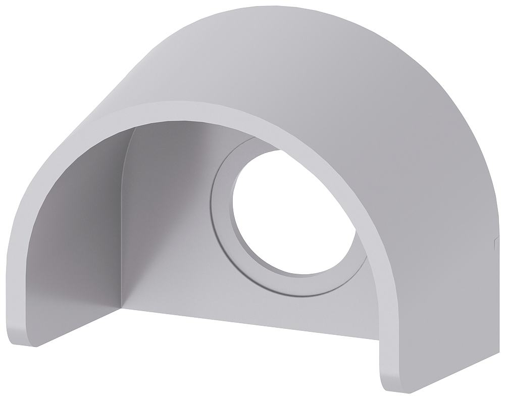 Ochranný kroužek pro hřibové tlačítko nouzového vypnutí, šedá barva, plast