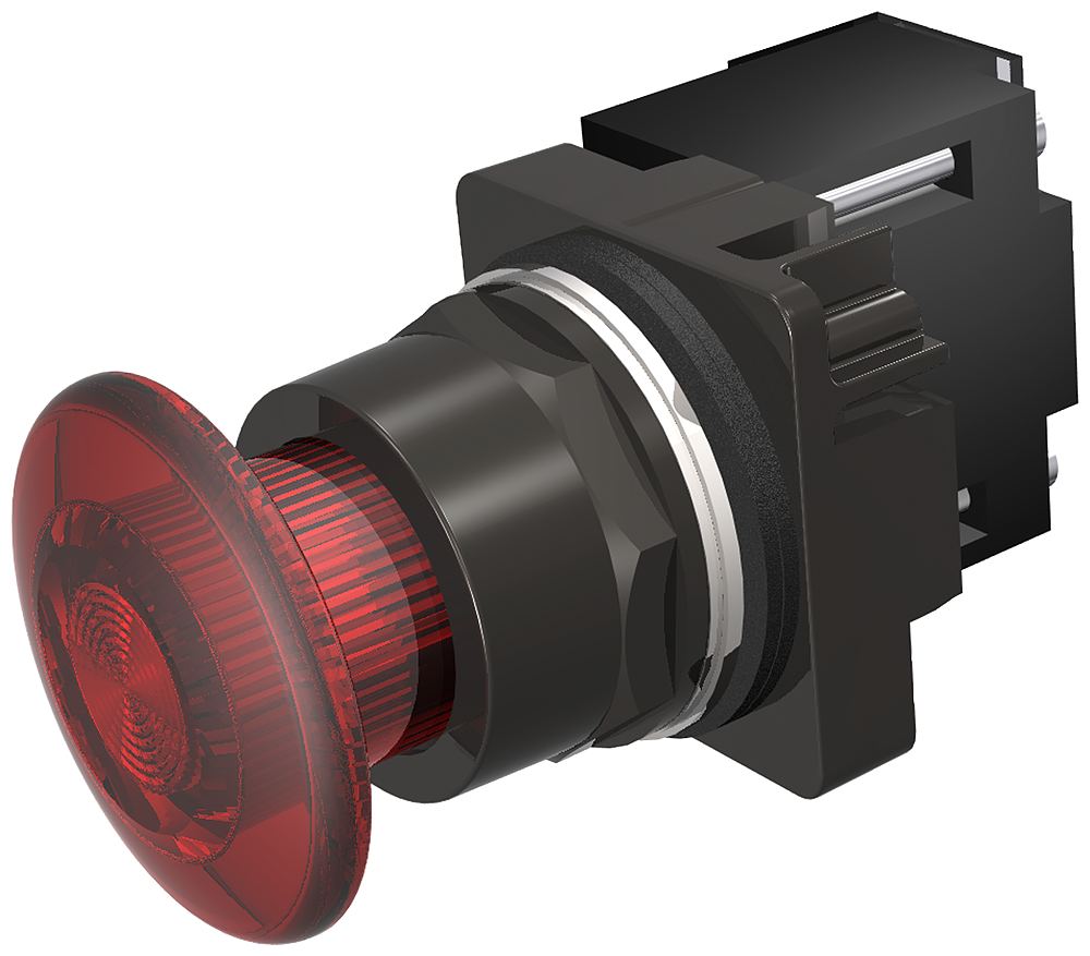 3POS,NEMA4X,MOM,XFR 240V,FULL RED,LED