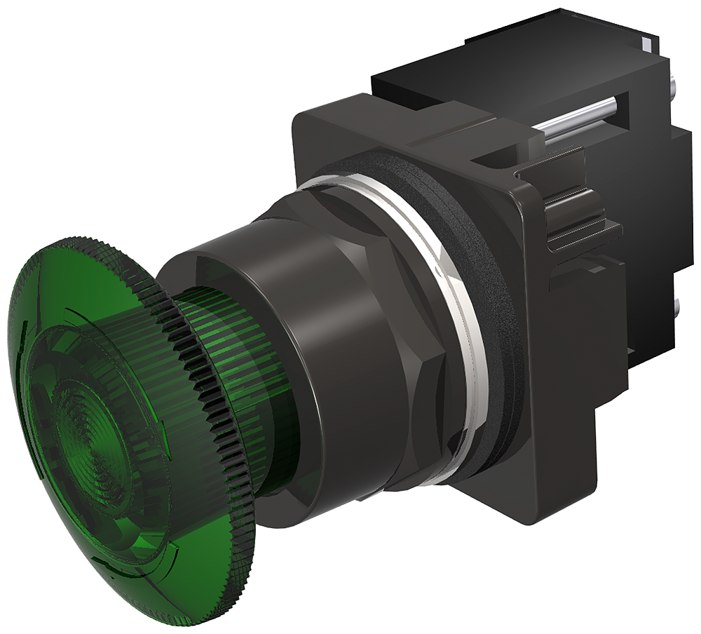 PTR,NEMA4X,MTD,FV 6V,FULL ILL GREEN,LED