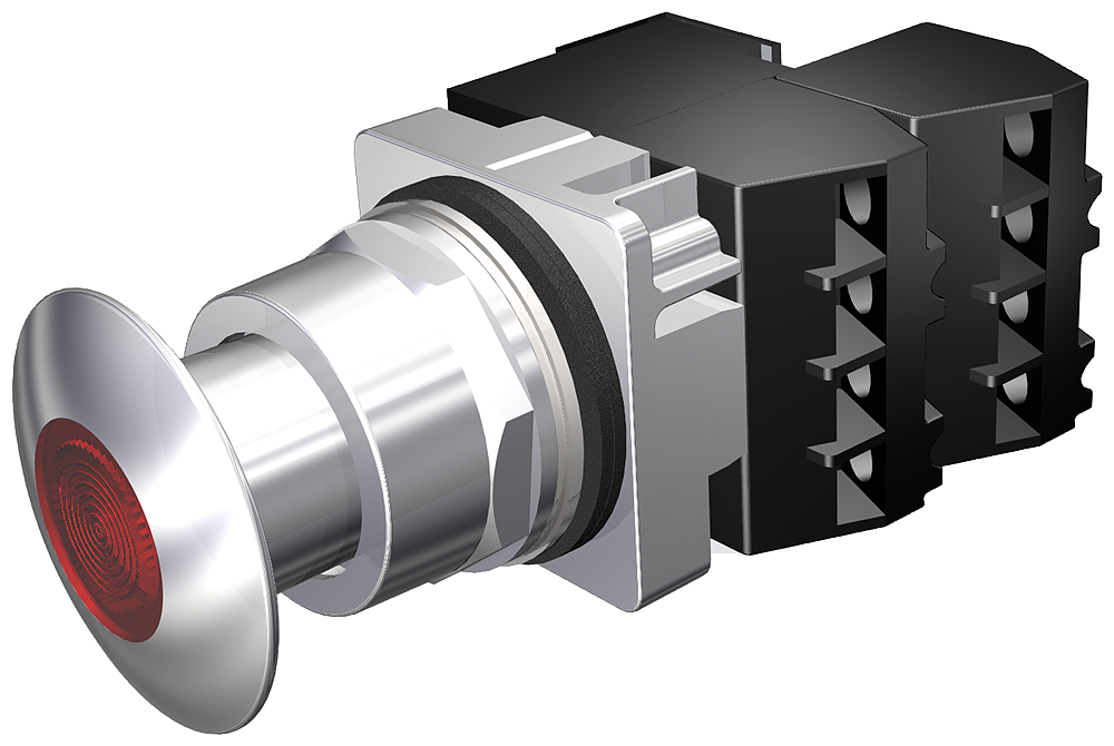 Pp2,mtd,fv 24V,chr-red,2NO-2NC