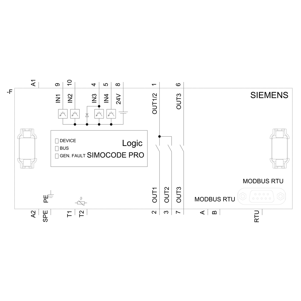 Základní přístroj SIMOCODE pro V, MODBUS RTU, 57,6 kBit/s, AC/DC 110-240V