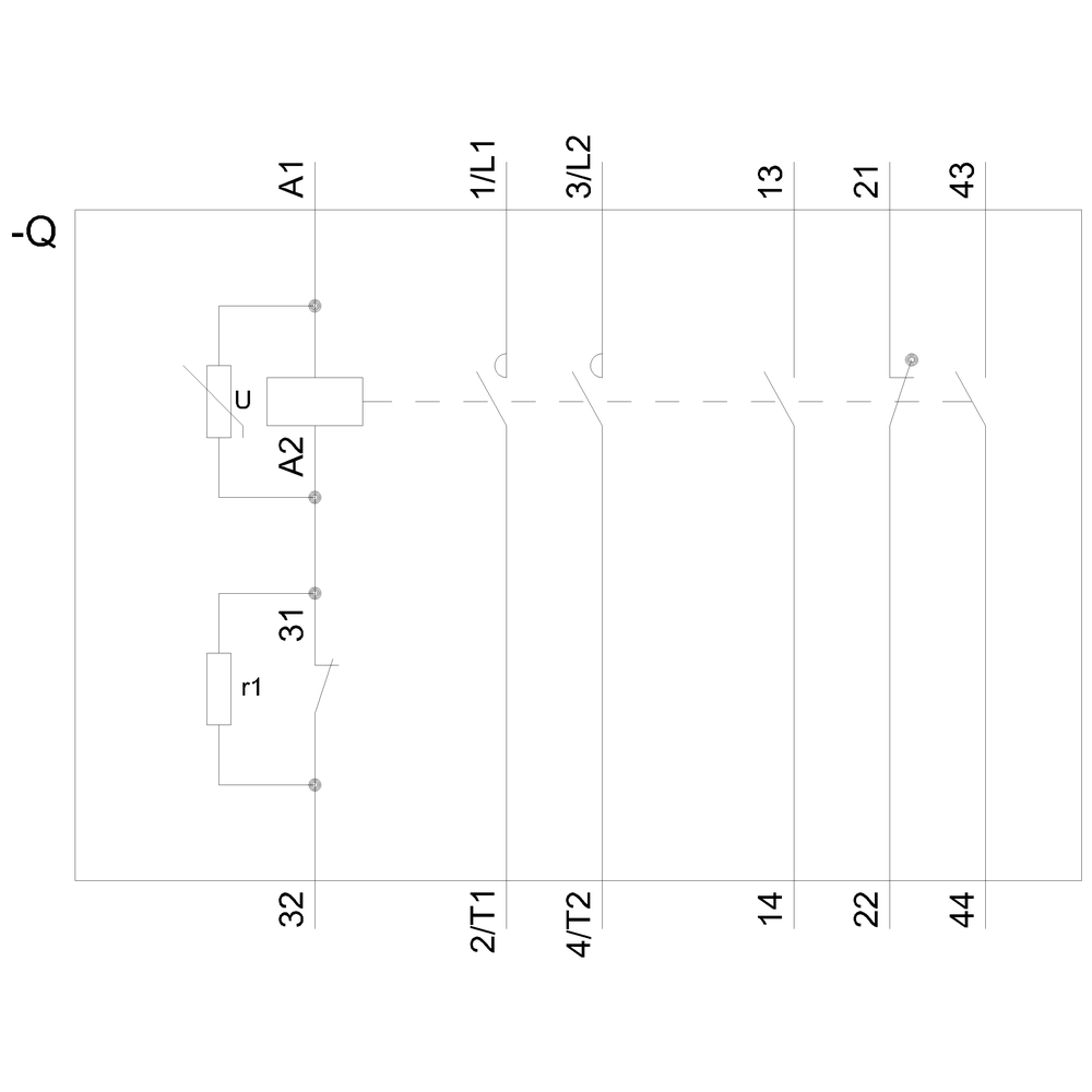 3TC4417-0LB4 Stykač vel.2, 2pól. DC-3 a 5, 7,5A při 750V pomocné kontakty 21, DC 24V