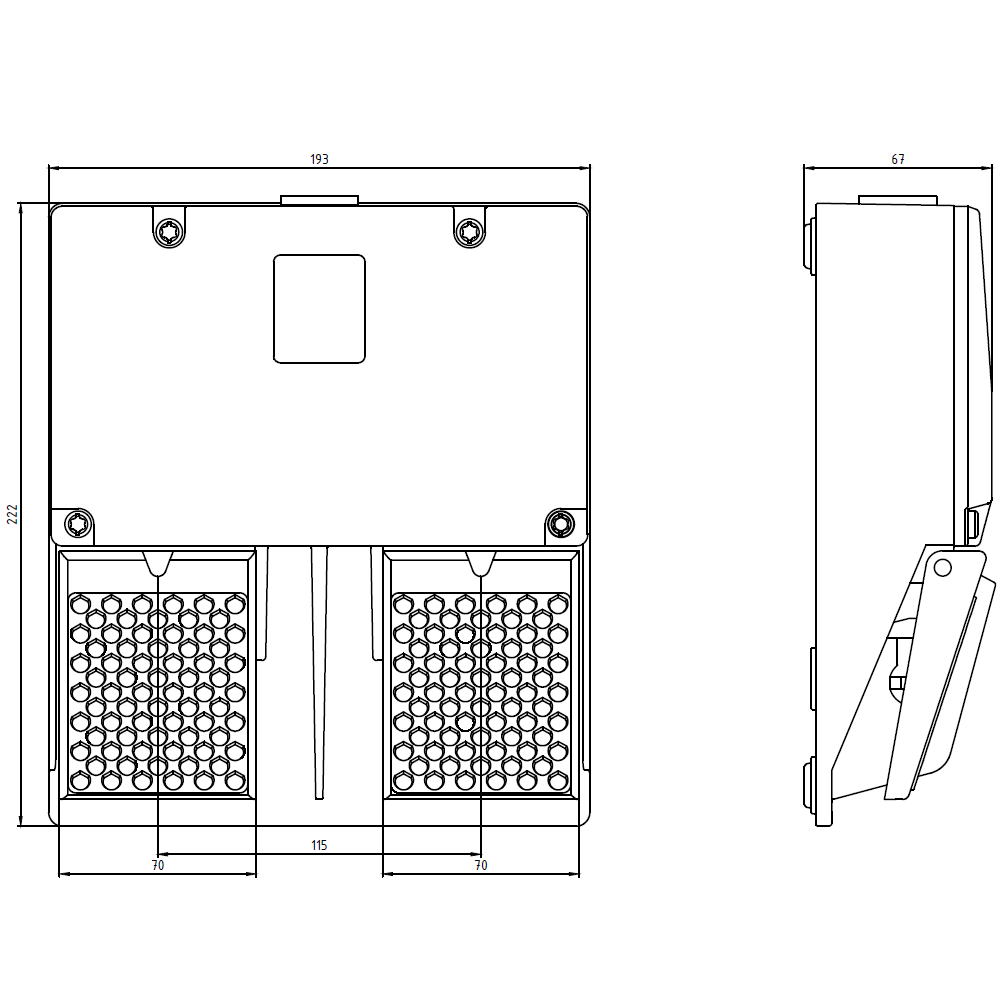 3SE2932-0AB20 Nožní tlačítko, 2pedálové, připojení vedení M25x1,5 IP65, 1 NO +1 NC/1 NO +1 NC