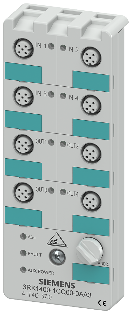 AS-I kompaktní modul IP67 digitální, 4E/4A, 4x1 vstup, max. 200mA