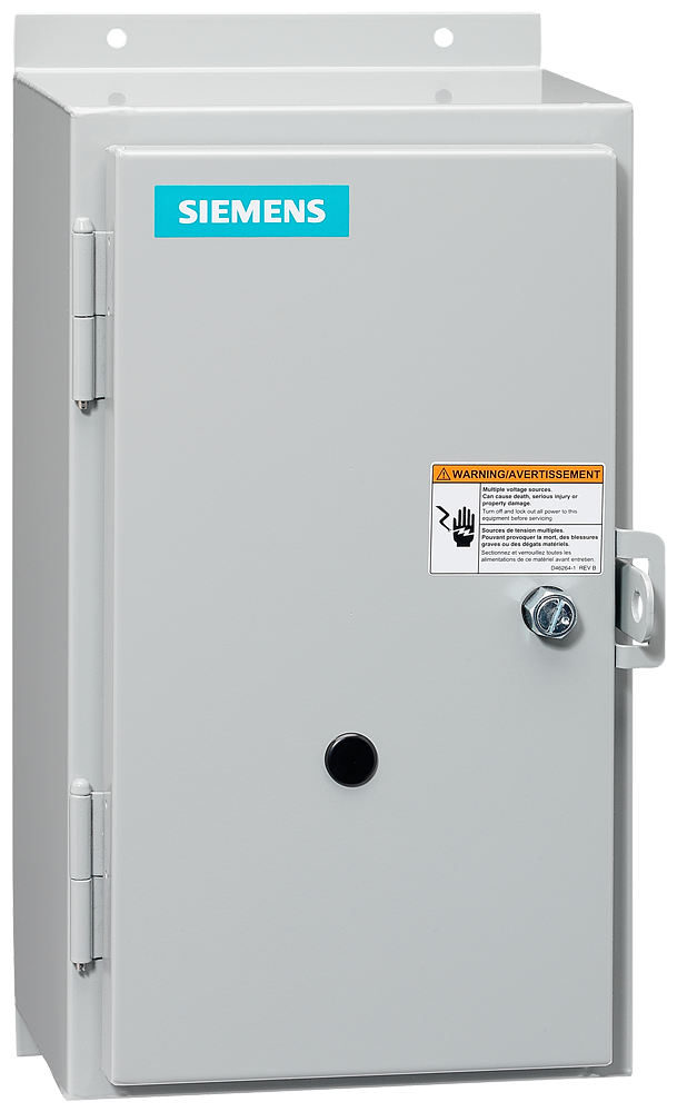 Non-reversing NEMA contactor, Size 2, H2 Contactor amp rating 45A, 3 wire (NO aux included), 110-120/220-240VAC 60Hz coil, Non-combination type, Enclosure NEMAtype 12, Dust/drip proof for indoors, Standard width enclosure