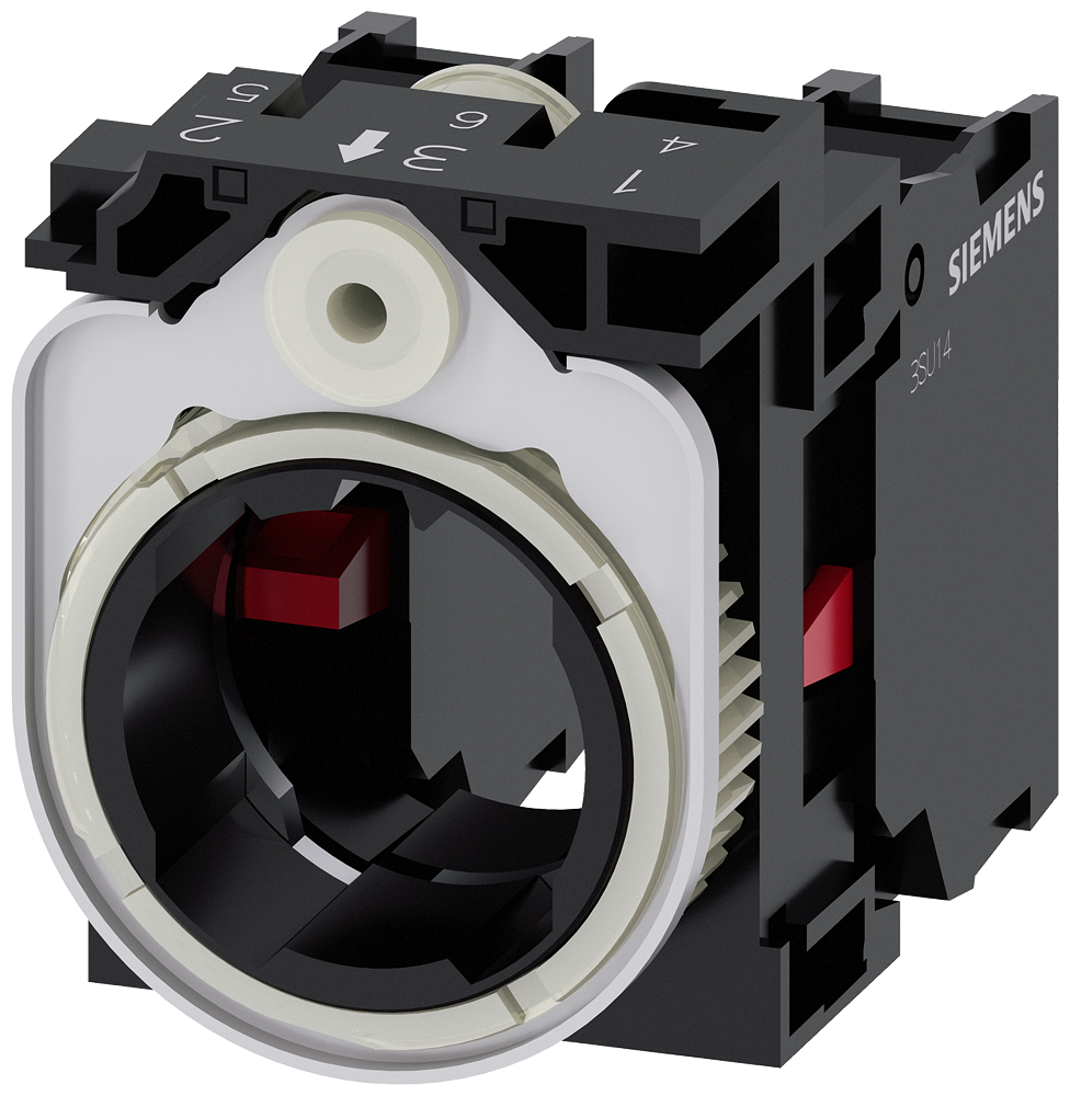 3SU1500-1AA10-1PA0 Držák pro 3 moduly, plast, 1 NC, 1 NC, šroubová svorka