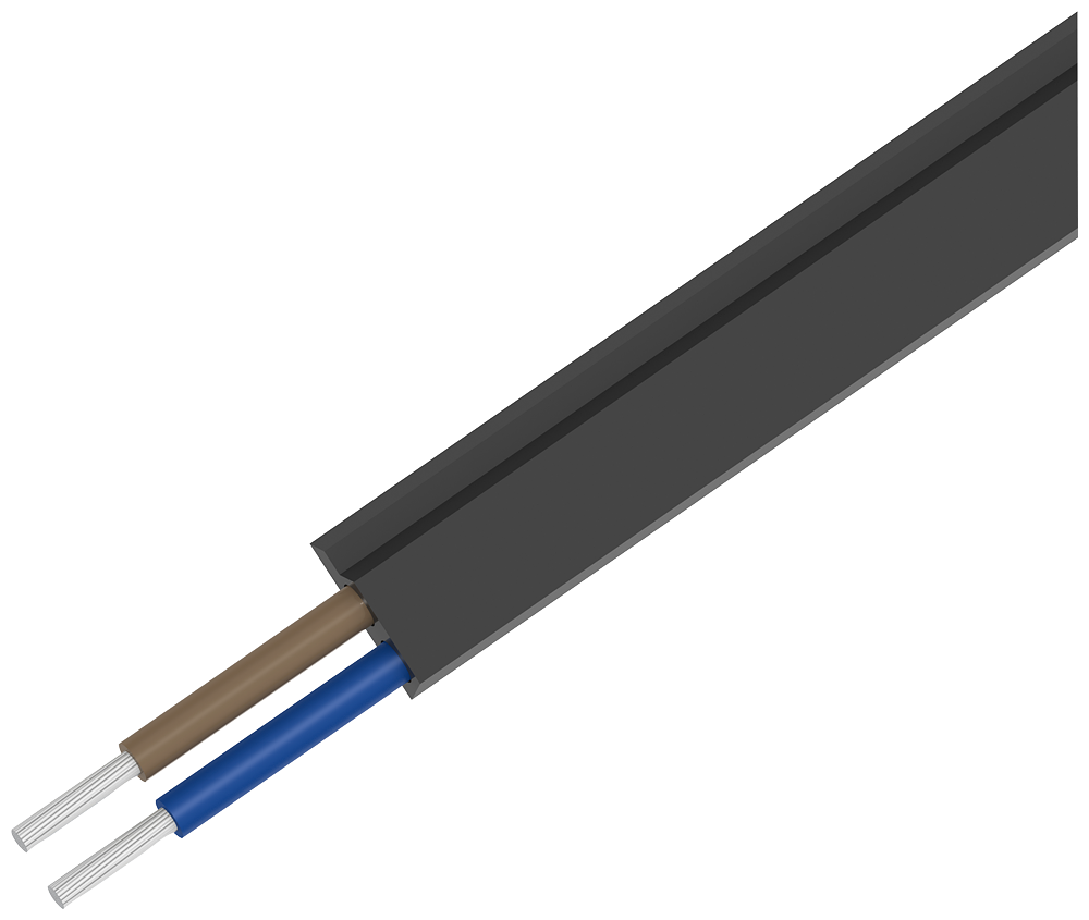 AS-I vedení, profilové pro ext. pomocné napětí 24V, černá, guma, 2 x 1,5 mm2