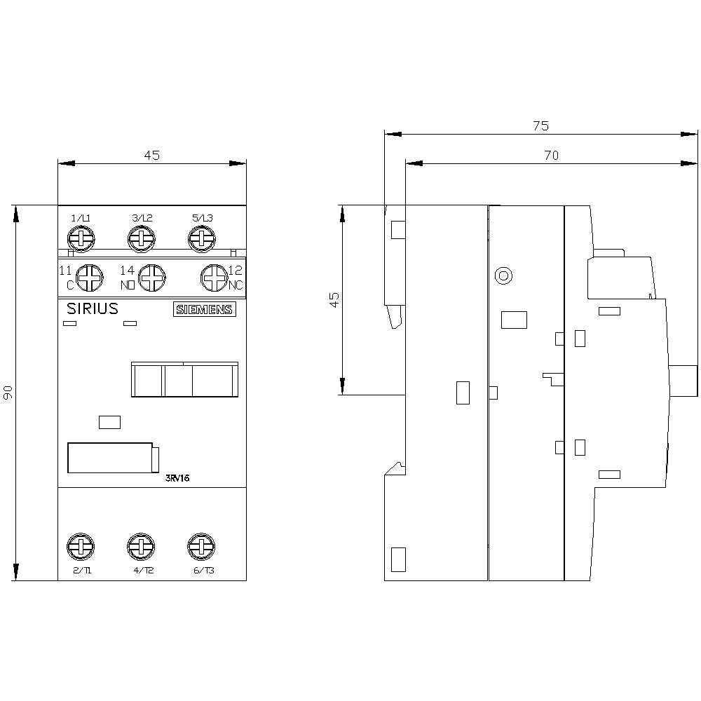Měřicí transformátor napětí - jistič, S00, 1,4A, N spoušť 6A, příčný pomocný kontakt 1 CO