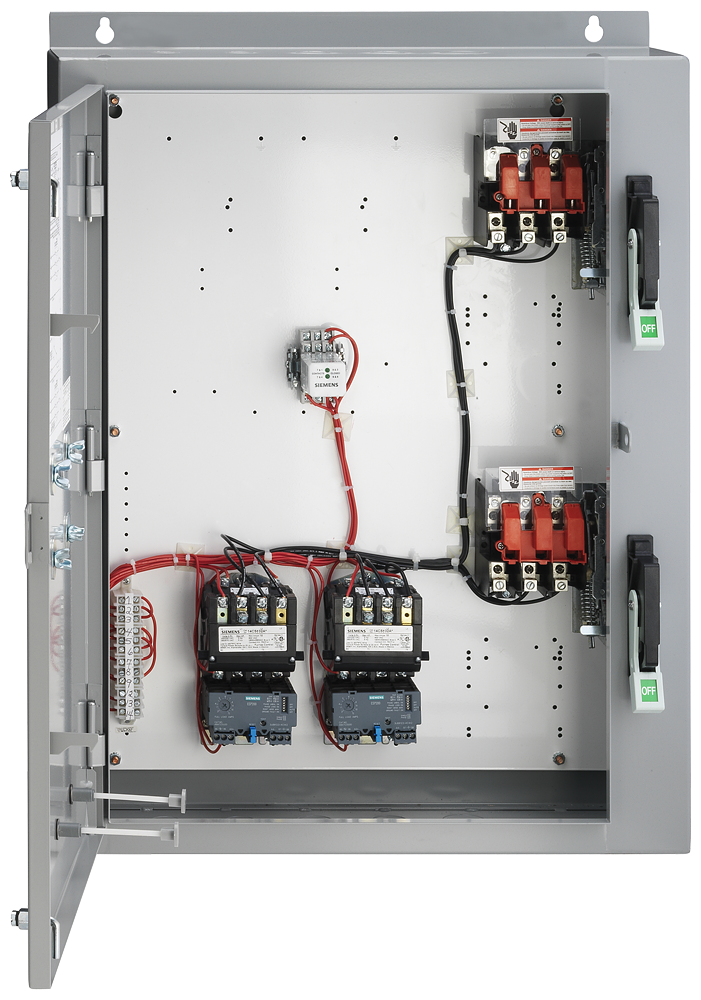 Pump control panel, Duplex controller H2 Solid-state overload relay, OLR amp range 0.25-1A, 120 VAC coil, Fusible disconnect HOA Sel Sw. and Start P.B., Enclosure NEMA type 3/3R,12 Weather proof outdoor use
