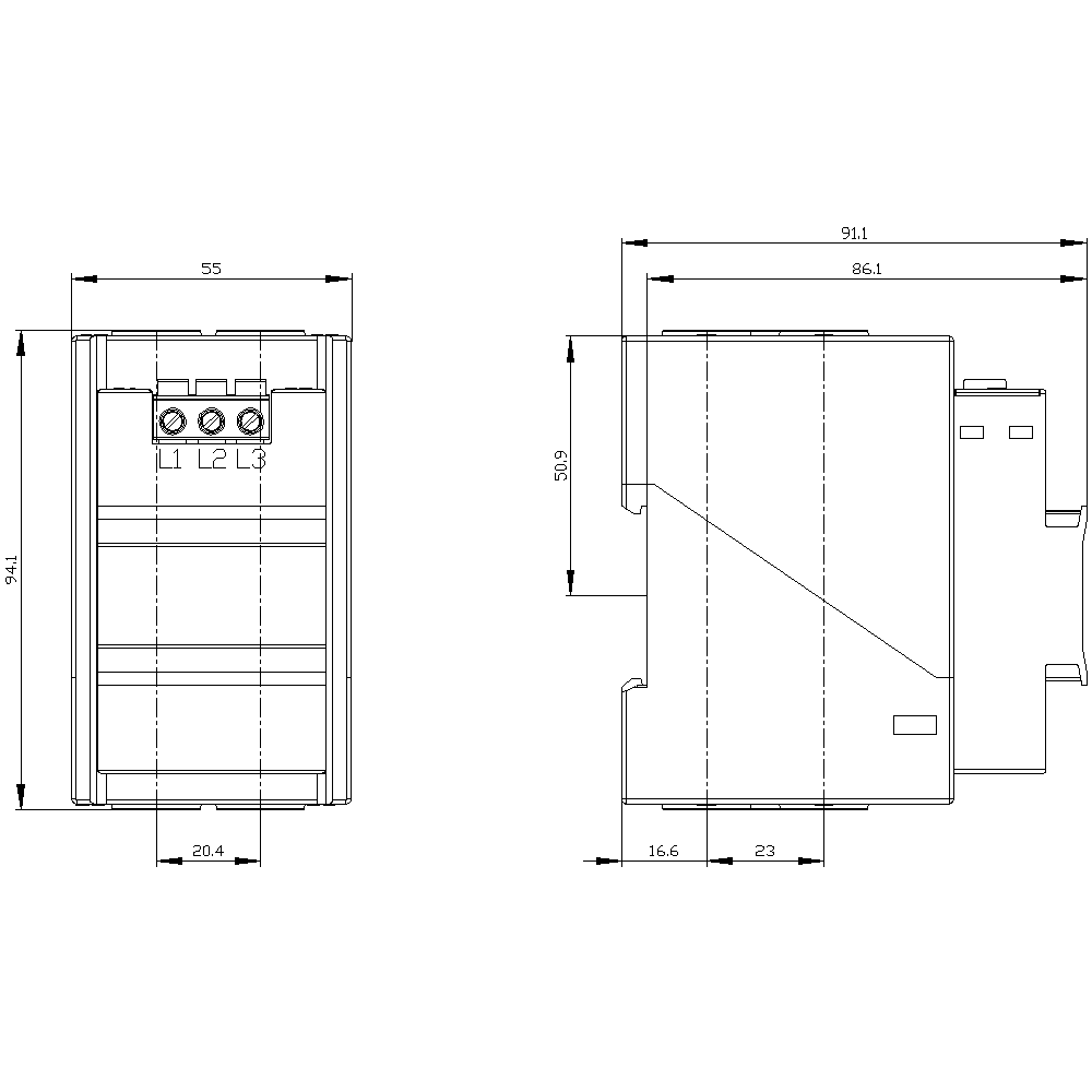 Měřicí modul proudu/napětí V2, 10-115A, konstrukční šířka 55 mm, průvlečný měřicí transformátor